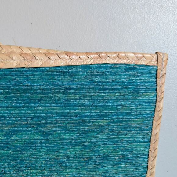 Crate and Barrel Other - NWT Crate & Barrel Handmade Veracruz Palm Placemats in Turquoise Teal Set of 6